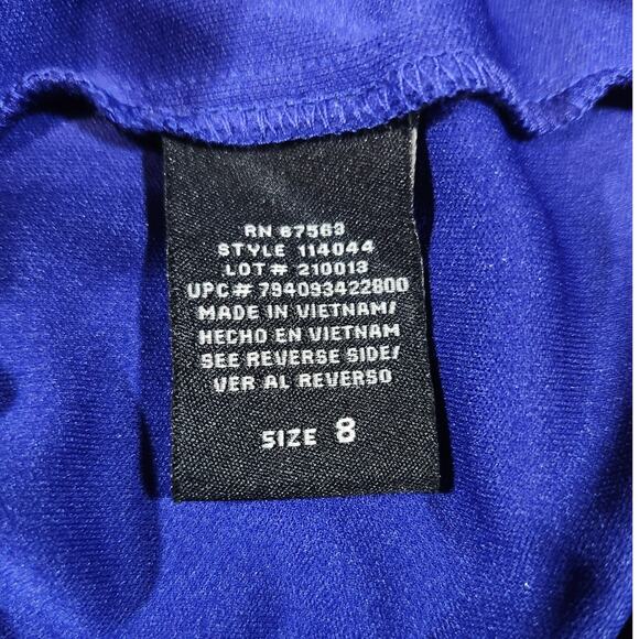 SLNY Women's Blue Chiffon Tiered Salsa Tank Dress 8 Whimsical Knee Length Boho - Picture 7 of 8